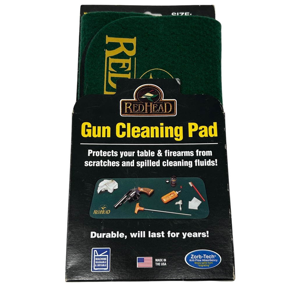 Vintage RedHead Gun Cleaning Pad Mat Pistol Firearm Felt Made In USA 16x20 Green